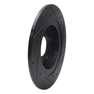 Buick Park Avenue Brake Rotor (1) - Rear Left - R1 Concepts - Drilled & Slotted - Black - `98-`05